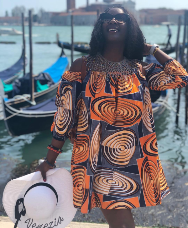 Off-Shoulder Ankara Dress