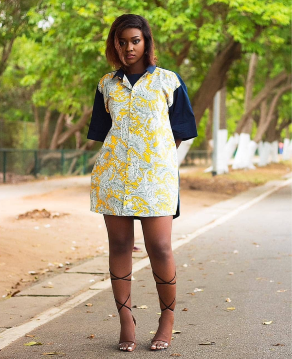 ankara shirt dress