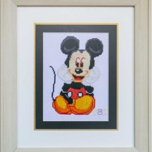 CSI 213 Cross stitched Mickey Mouse