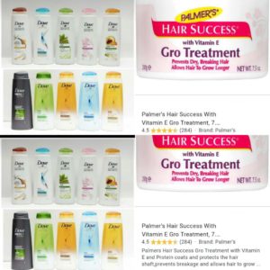 Dove Shampoo&Palmer’s Gro Treatment with Vitamin E(x1)