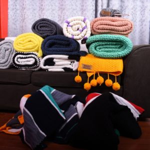 Hand knit throws