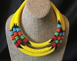 Triple Masaai beaded Necklace.