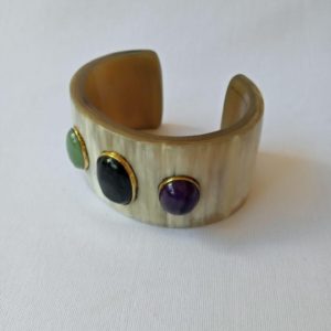 Gemstone horn Bangle