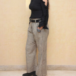 Checkered Relaxed Organic Handwoven Cotton trousers