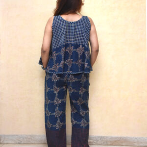 Indigo Cotton Handprint Pajama Set