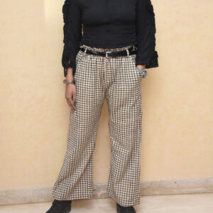 Checkered Relaxed Organic Handwoven Cotton trousers