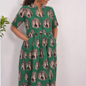 Radhe Krishna Cotton Handprint Dress