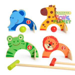 Wooden Animal Croquet Game Set