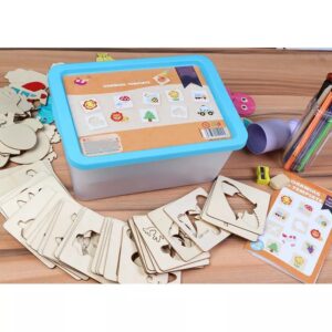 Kids Wooden Drawing Stencils Set