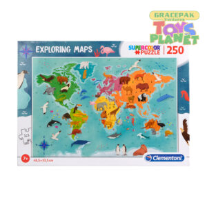 Clementoni 29063 Exploring Maps, Animals In The World Puzzle – 250 Pieces