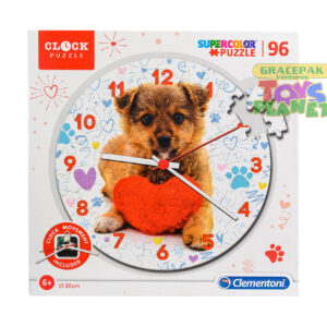 Clementoni 23039 Cute Puppy Clock Puzzle – 96 PCS